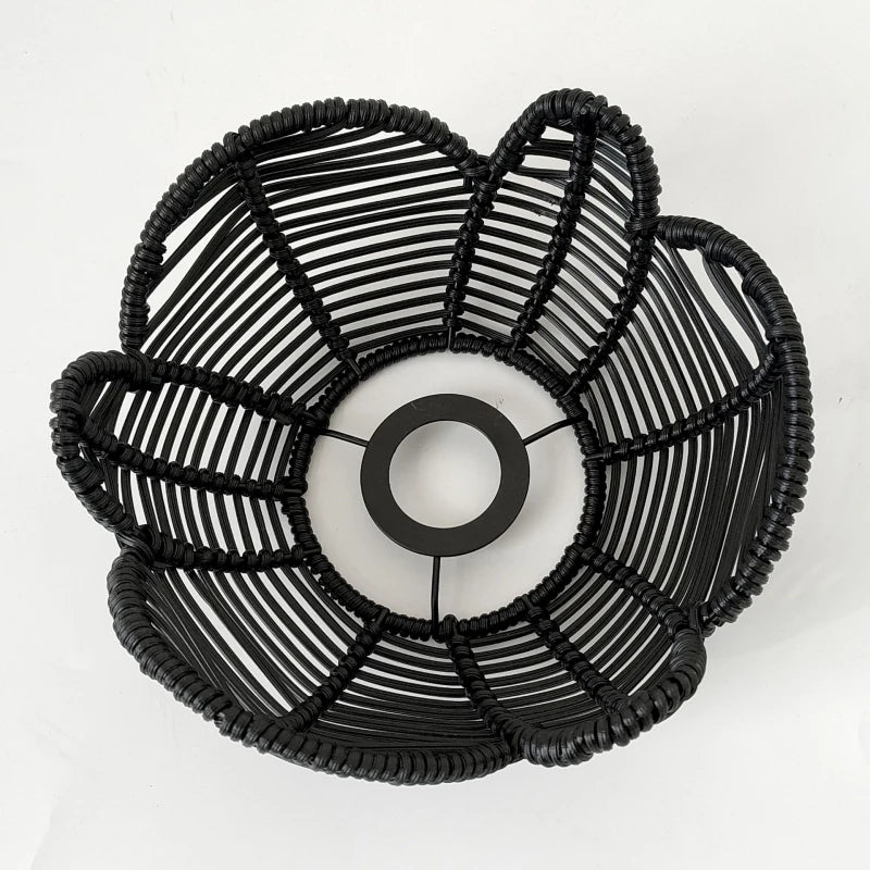 Woven Lantern LED  Hanging Light Lampshade Simulated Rattan Ceiling Pendant Lamp Shade Bedroom Dining Room Chandelier Lamp Cover