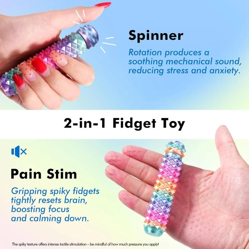 Pain Stim Fidget for Stress Relief 3D Printed Rotating Spiky Grippie Fidget Sensory Toys for Stress Desk Office
