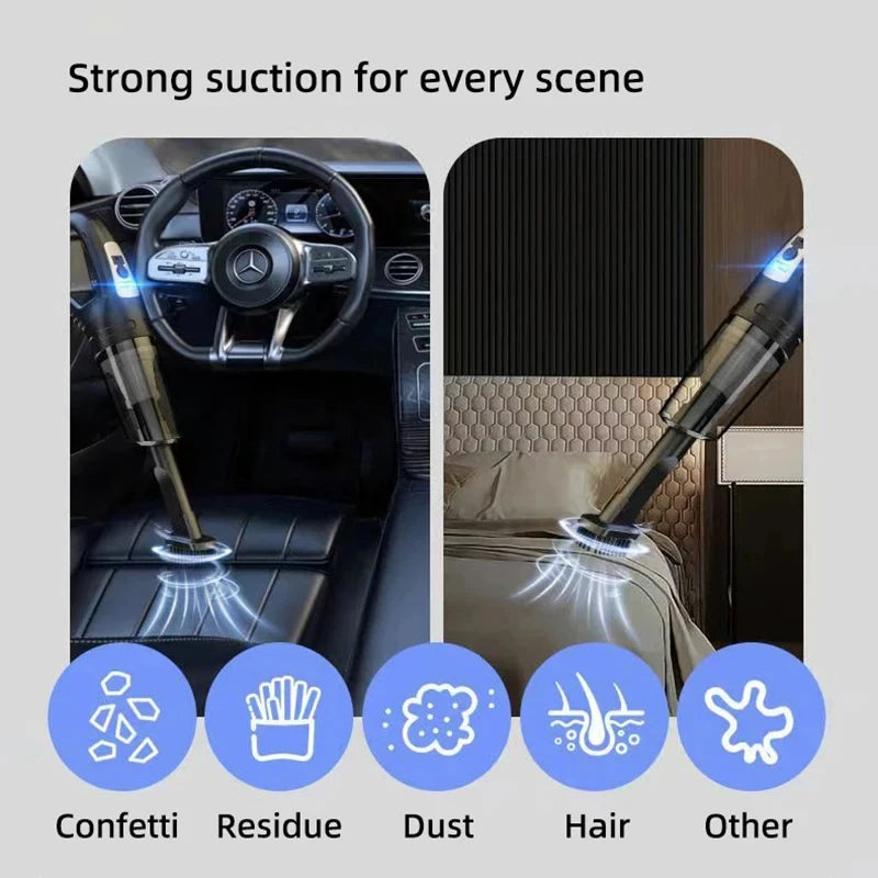 Auto-Multifunktionsstaubsauger, Handstaubsauger mit starker Saugkraft, wiederaufladbar, für Auto und Zuhause, kleiner kabelloser Staubsauger für Paare.