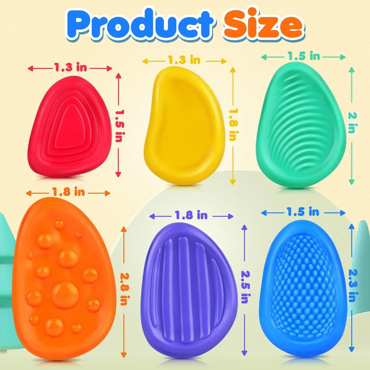 2026 New Fidget Toys Adults Sensory Silicone Stone 6 Pack Textured for Autism Kids Calming Down Fidget Stress Relief Toys…