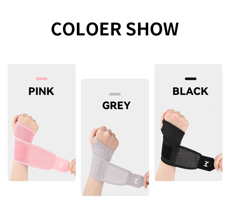 1pc Adjustable Wrist Strap Sports Wrist Support Brace Black Weightlifting Wristband For Men & Women Badminton Tennis Gym