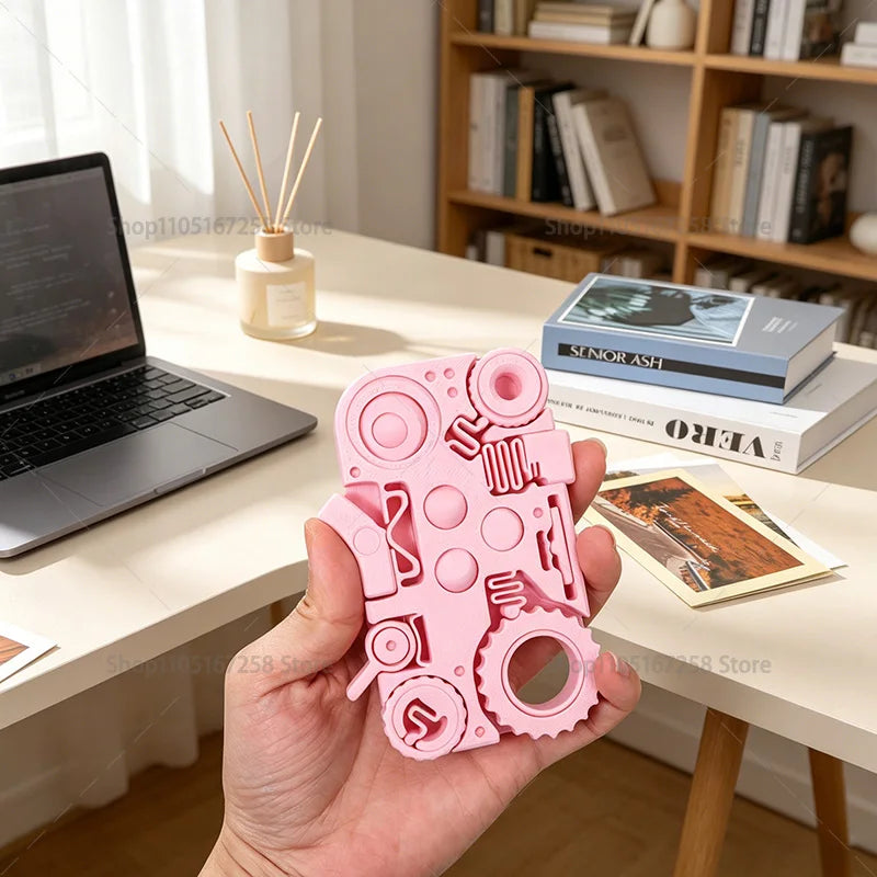 3D Printed 12 -in-1Fidget  Multi-Texture Anxiety Relief Gadget,Desk Fidget Pad for Focus Calm，Stress Relief Gadget for Adults