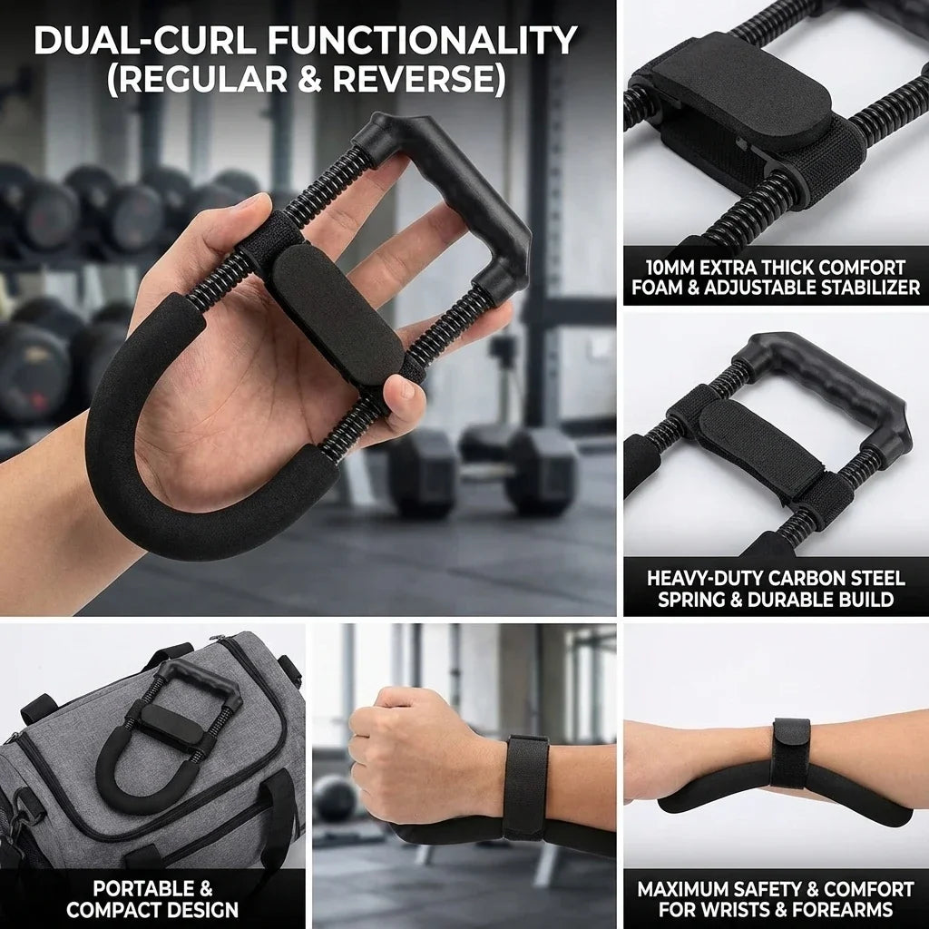 HTMCK Verstellbarer Handgrifftrainer, Tragbarer Unterarm- und Handgelenktrainer, Perfektes Krafttrainingsgerät für Heim- und Fitnessstudio-Workouts