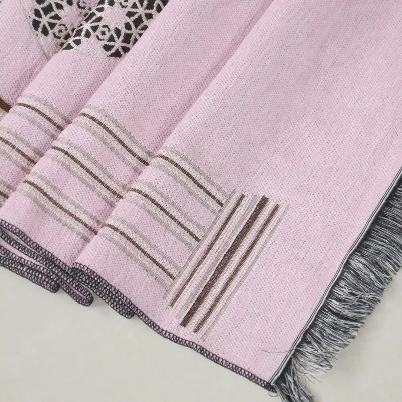 Islamic Floral Prayer Mat, Easy-to-clean Muslim Worship Rug, Foldable Skin-friendly and Wear-resistant Kneeling Blanket