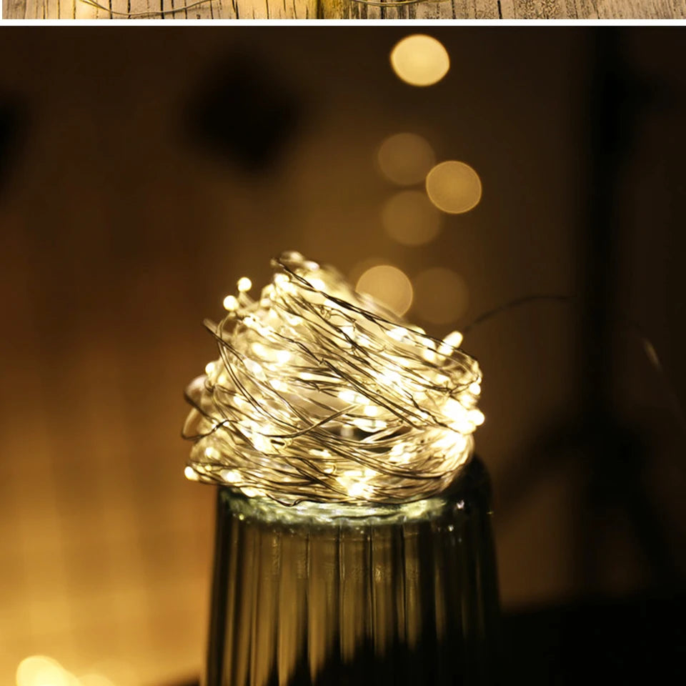 10/PCS 5M/3M LED Lantern Christmas Fairy Tale Lamp Lantern Cake Gift Box Creative Star String Light Battery Copper Wire Light