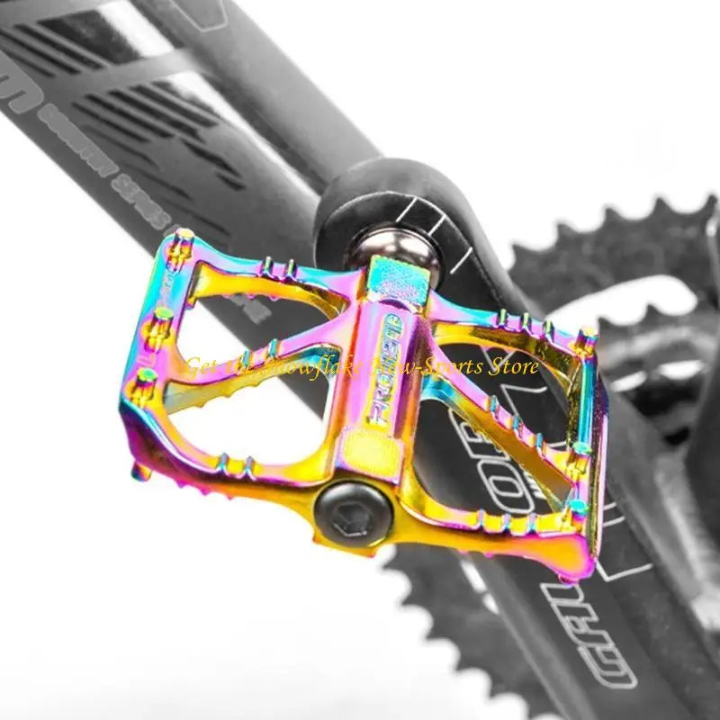 E56D 1 Pair Road Mountain Bike Ultralight Non-slip Flat Pedals Aluminum Alloy 3 Sealed Bearings Pedal for MTB
