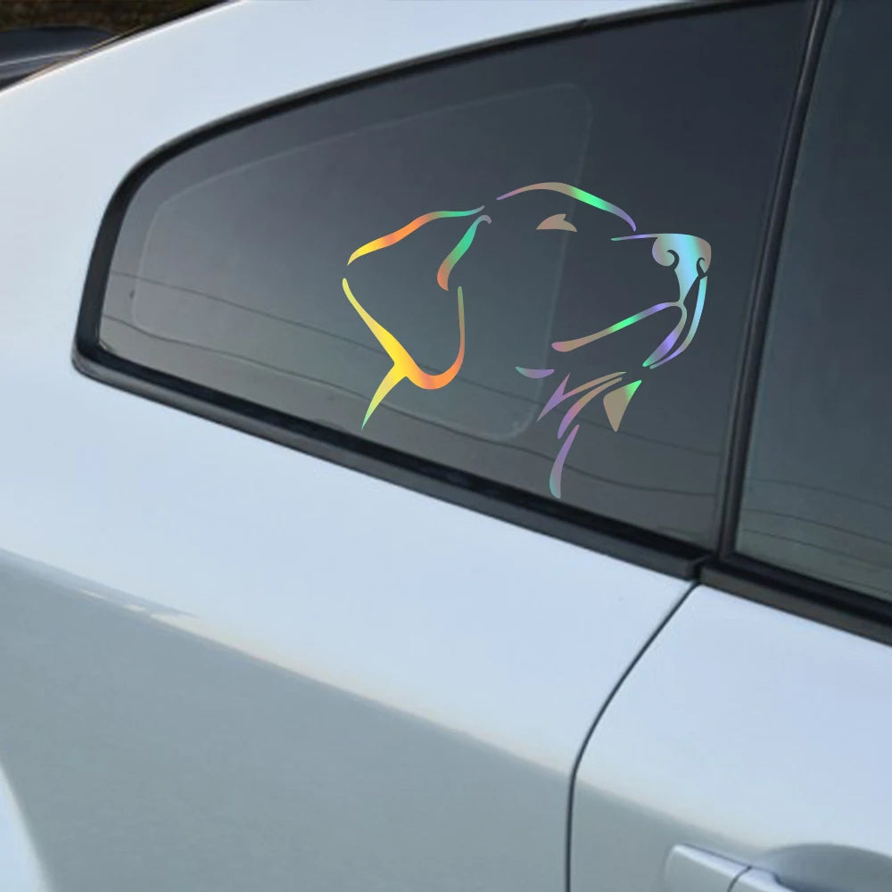 14x12cm Labrador Auto reflektierende Aufkleber Auto Vinyl Film niedlichen Hund Aufkleber für Fahrzeug fenster Motorrad Laptop Auto Zubehör