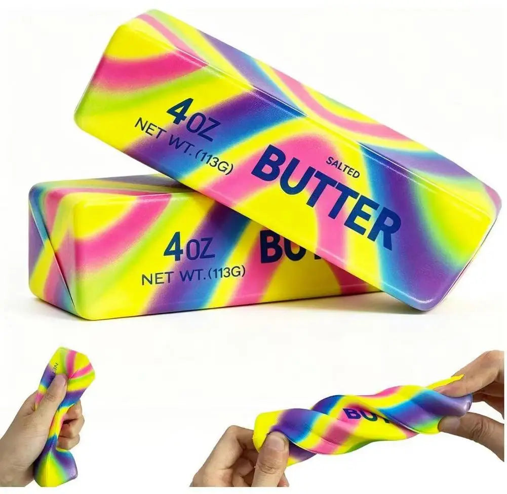 Squishy Butter Stick Fidget Toy - Slow Rising Sensory Squeeze Toy for Stress & Anxiety Relief, Cute Fake Food Desk Toy, Novelty
