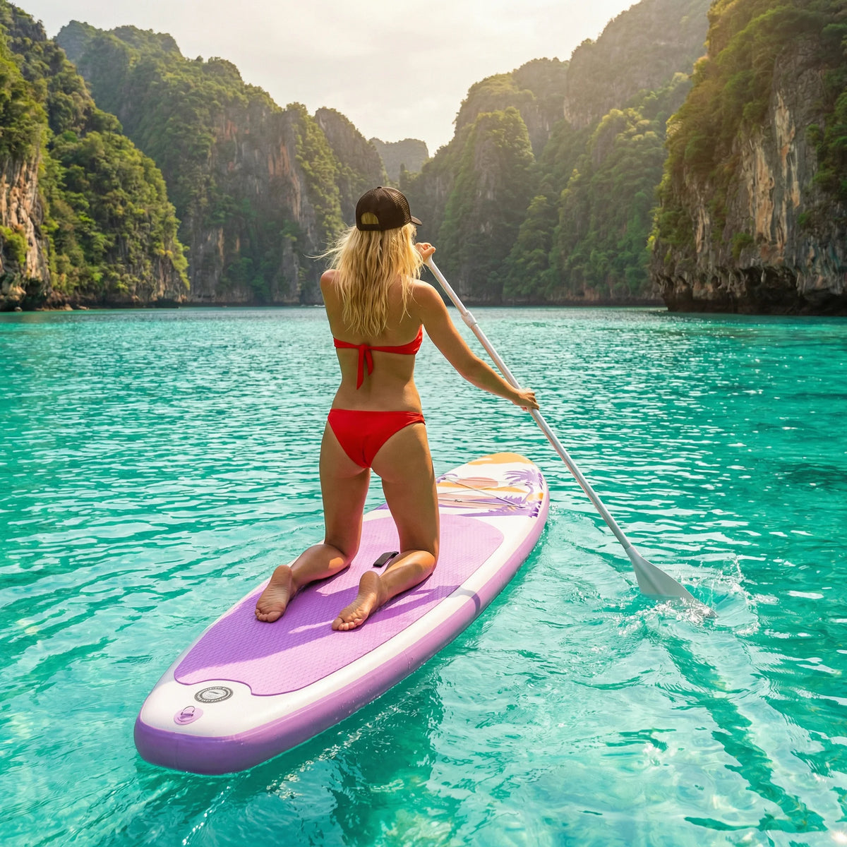 InnoExpo Inflatable Paddling Board Surf Sup Stand Up Paddling Board Non-Slip Water Sport Paddle Board 320*83*15 with Accessories
