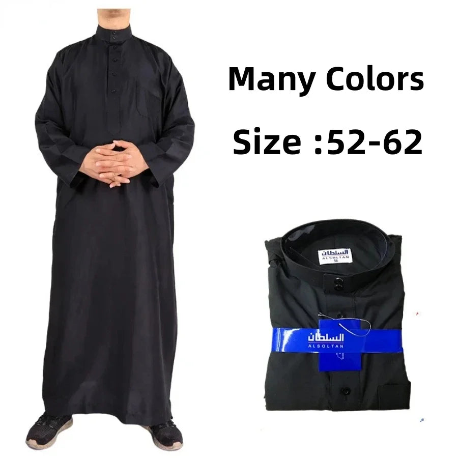 Islamische Kleidung Männer Solide Langarm Lose Muslimischen Männlichen Saudi-Arabien Pakistan Kurta Muslimischen Kostüme Muslimischen Kleid Kaftan Thobe