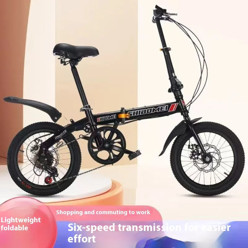 Klappbares Fahrrad, 12-Zoll-Kleinfahrrad für Jungen und Mädchen, tragbares und ultraleichtes Getriebe mit Scheibenbremsen