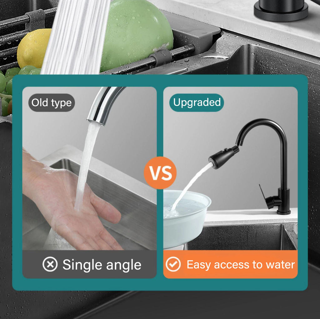 3 In 1 Kitchen Faucet Extender Universal 360° Rotate Pull Out Kitchen Tap Multi-mode Strong Flushing Booster Kitchen Accessories