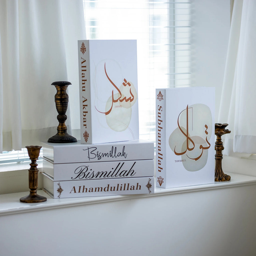 Islamic Luxury Fake Book Decorative Books Storage Box Coffee Table Interior Decoration Kaaba Mosque Muslims Bedroom Home Decor