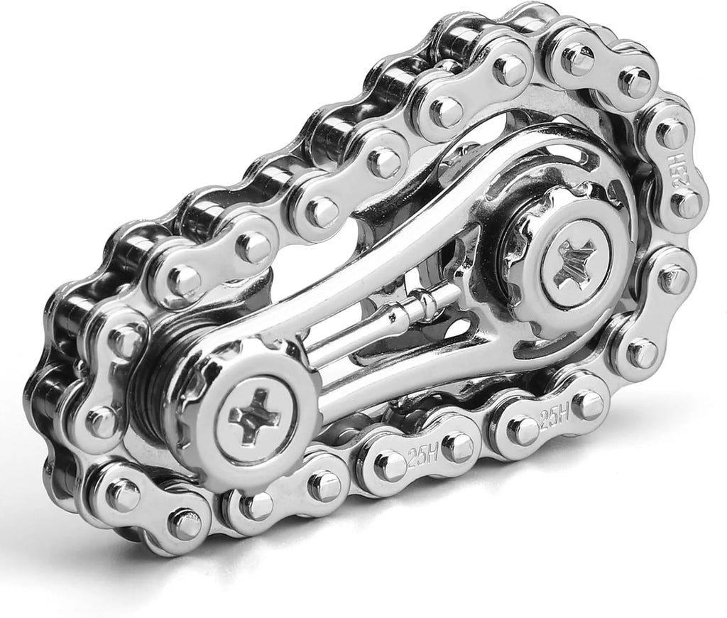 Fidget Chain,Sensory Bike Chain EDC Anti Stress Relief Anxiety Metal Fidget Finger Hand Spinner Toys For Kids Adults ADHD Autism