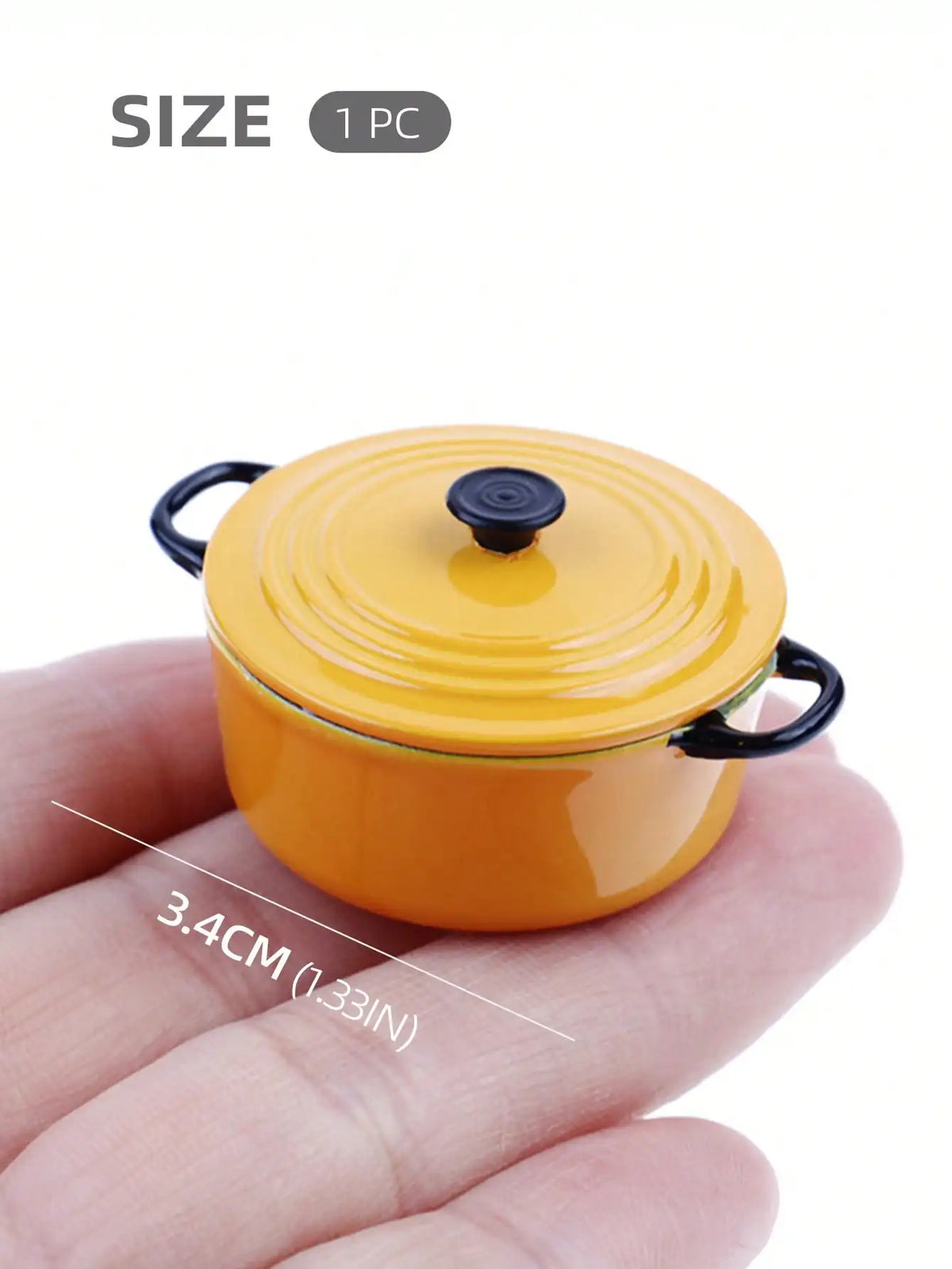 1 Pcs Dollhouse Miniature Kitchen Metal Stock Pot & Kettle: 1/12 Mini Simulation Kitchen & Dining Table Household Cookware Decor