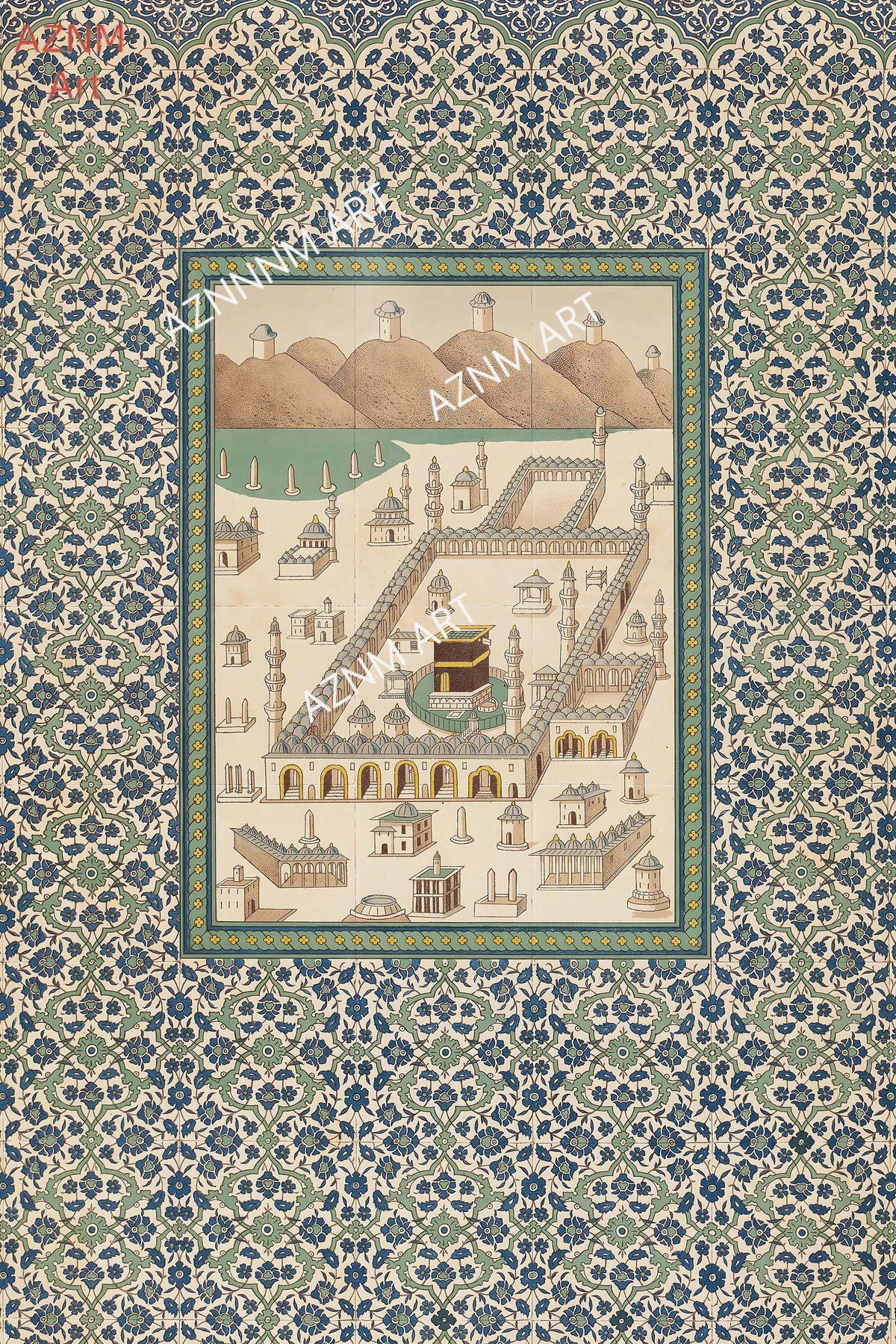 Masjid An-Nabawi Masjid Al Haram Masjid Al Aqsa Poster Canvas Painting Print Islamic Wall Art Muslim for Living Room Home Decor
