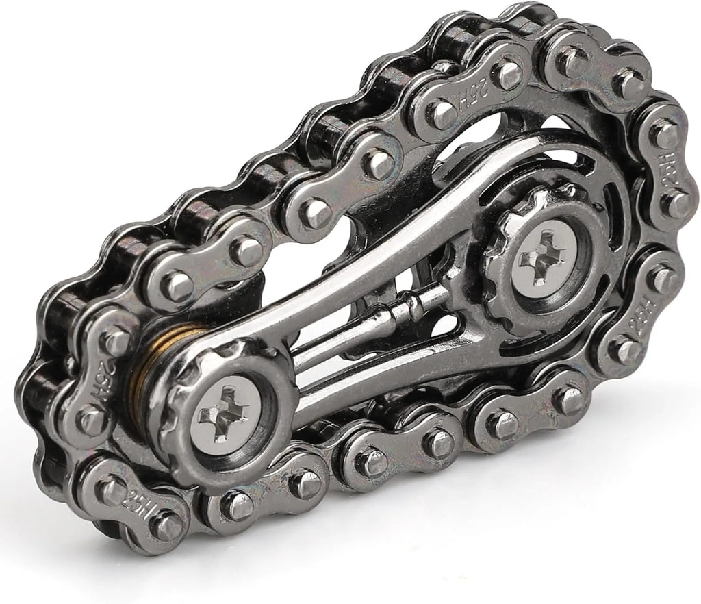 Fidget Chain,Sensory Bike Chain EDC Anti Stress Relief Anxiety Metal Fidget Finger Hand Spinner Toys For Kids Adults ADHD Autism