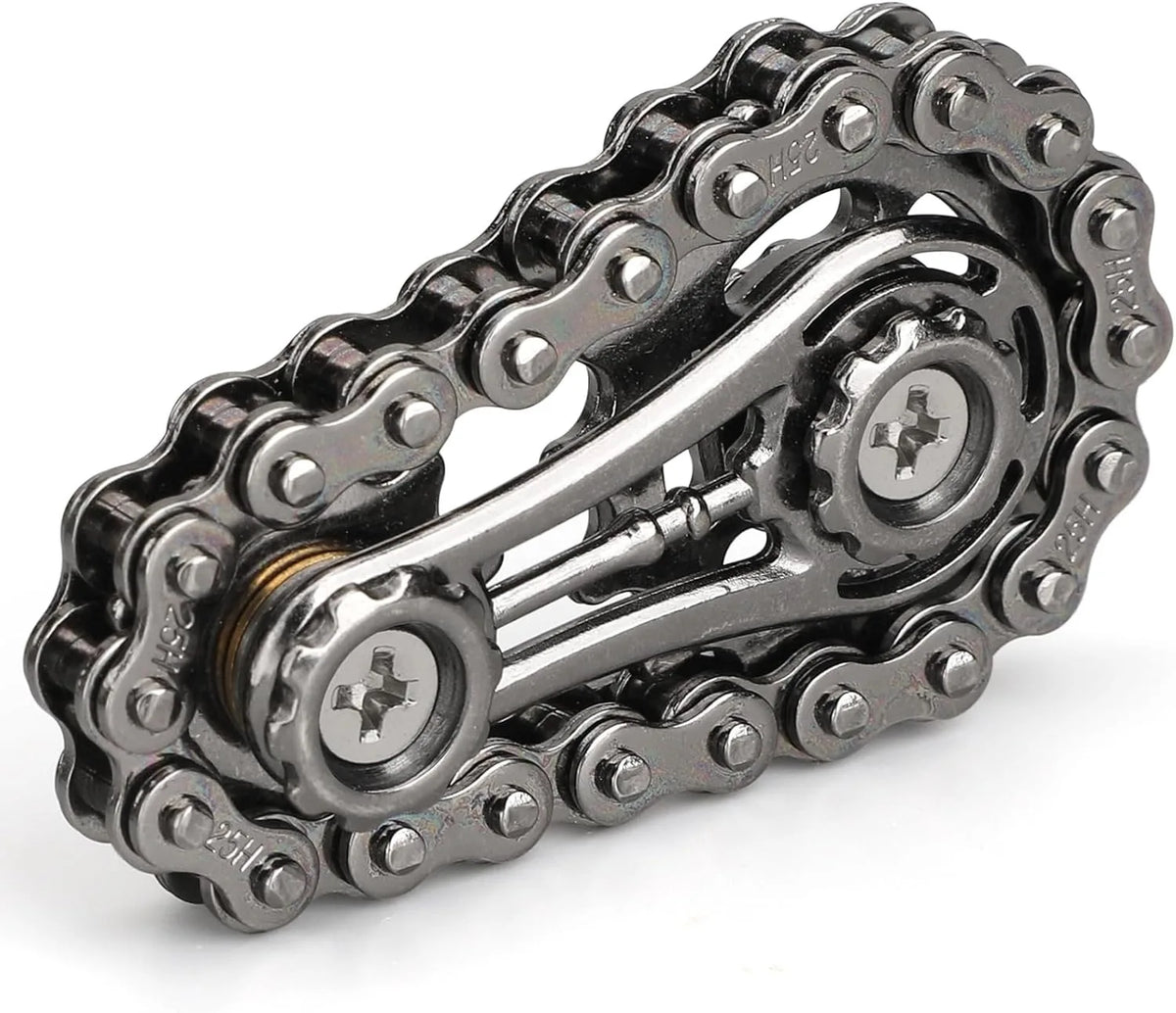 Fidget Chain,Sensory Bike Chain EDC Anti Stress Relief Anxiety Metal Fidget Finger Hand Spinner Toys For Kids Adults ADHD Autism
