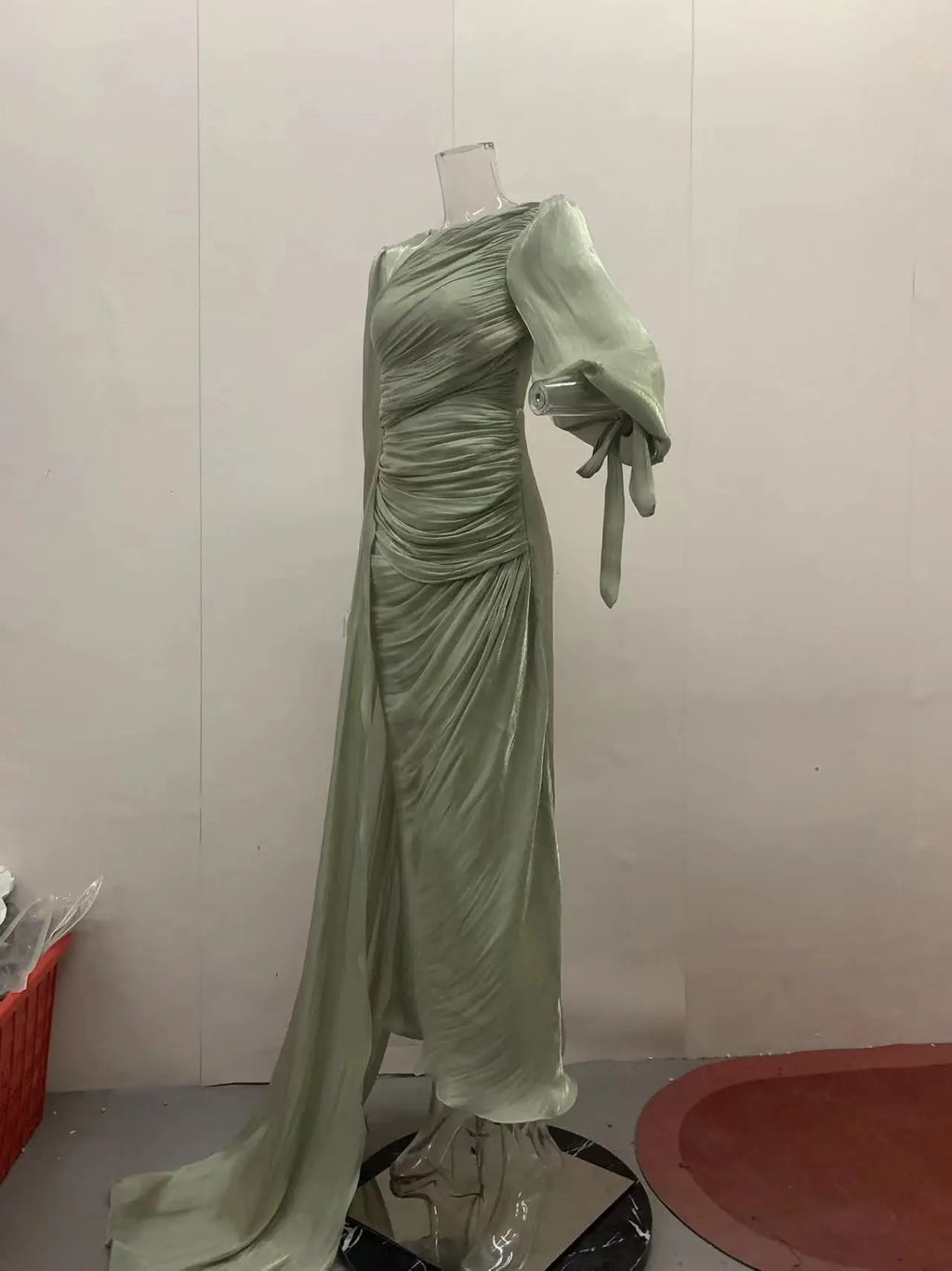 Islamic Clothing Modest Fashion Kaftan Luxury Organza Dress Women Shiny Modest Dress Elegant Ruffle Design Evening Gown