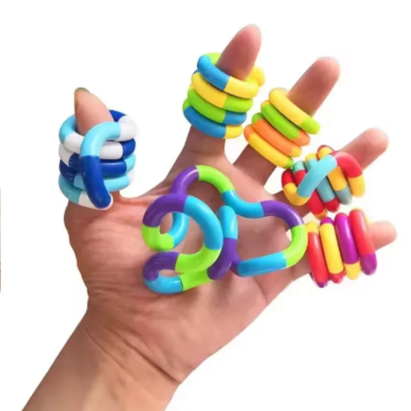 Sensory Fidget Toys -  Multicolor Twisty Fidget Toys Stress Relief, Decompression - Squeeze, Twist, Chain Spinner Alternative Gi