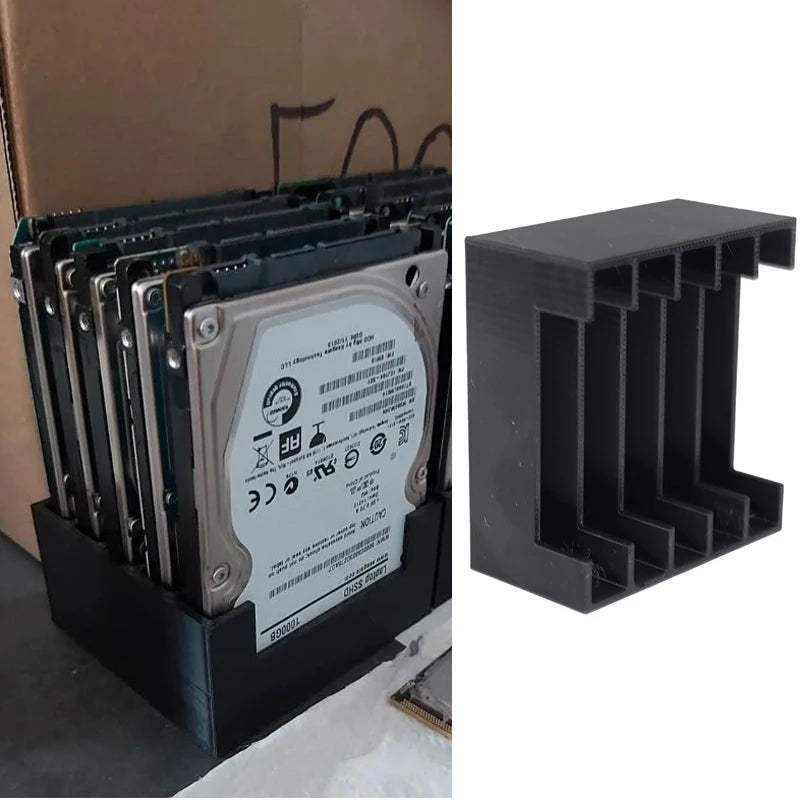 Festplattenaufbewahrungsbox 3,5-Zoll Mechanische Festplattenaufbewahrungsbox 3D-Gedrucktes Schwarzes Aufbewahrungsregal Organizer Wohnwagen-Zubehör