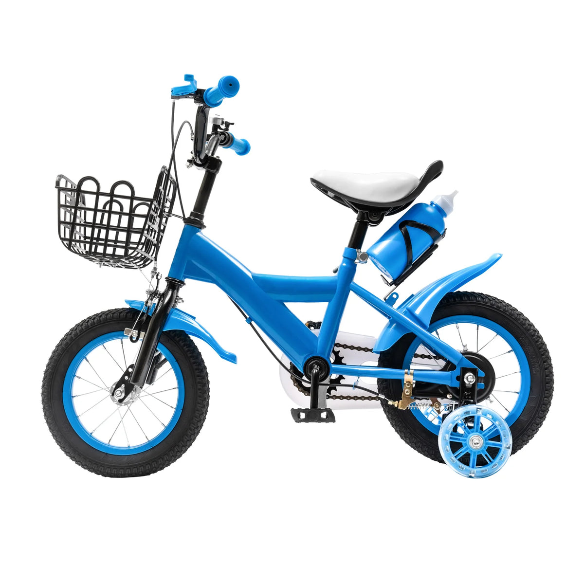 12-inch Stable Cycling Blue Kids Bike Children Bicycle Reliable Braking System Soft Cushion for Infants 2-4 Years