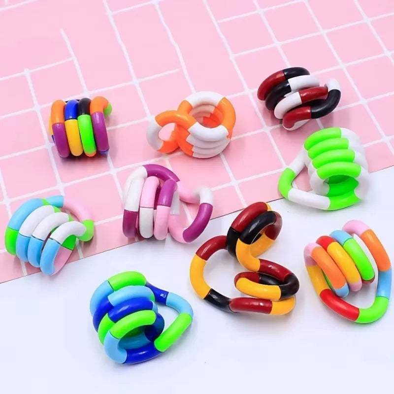 2/5PCS Sensory Fidget Toys Twist Loop Rope for Stress Relief Music Rhythm Anxiety Relief Toys for Adults Kids ADHD Tool