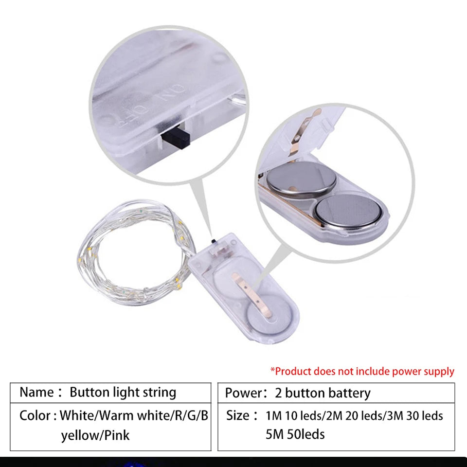 10/PCS 5M/3M LED Lantern Christmas Fairy Tale Lamp Lantern Cake Gift Box Creative Star String Light Battery Copper Wire Light