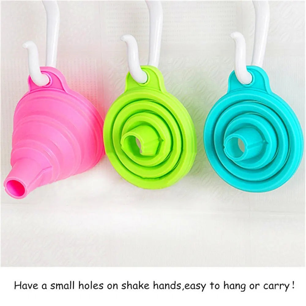 Kitchen Funnel Set, Kitchen Gadget Accessories Foldable Silicone Foldable Funnel for Filling Water Bottles With Liquid Transfer