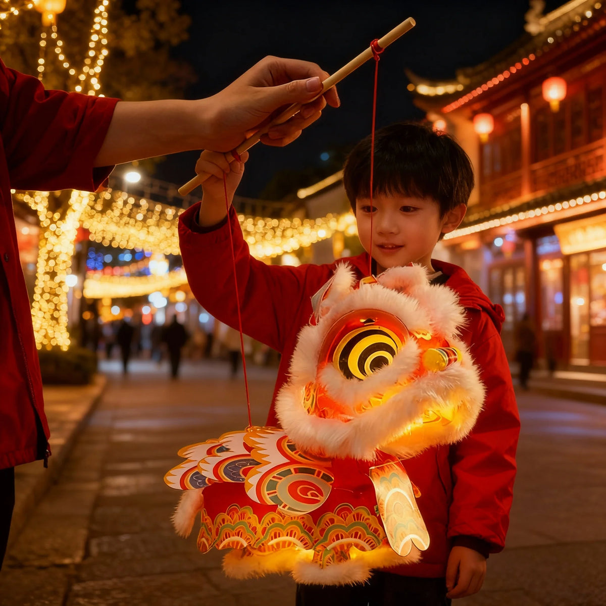 2026 Year of the Horse Chinese New Year Lion Dance Lantern DIY Kit Waterproof Light Up Handheld Toy LED Copper Festive Craft