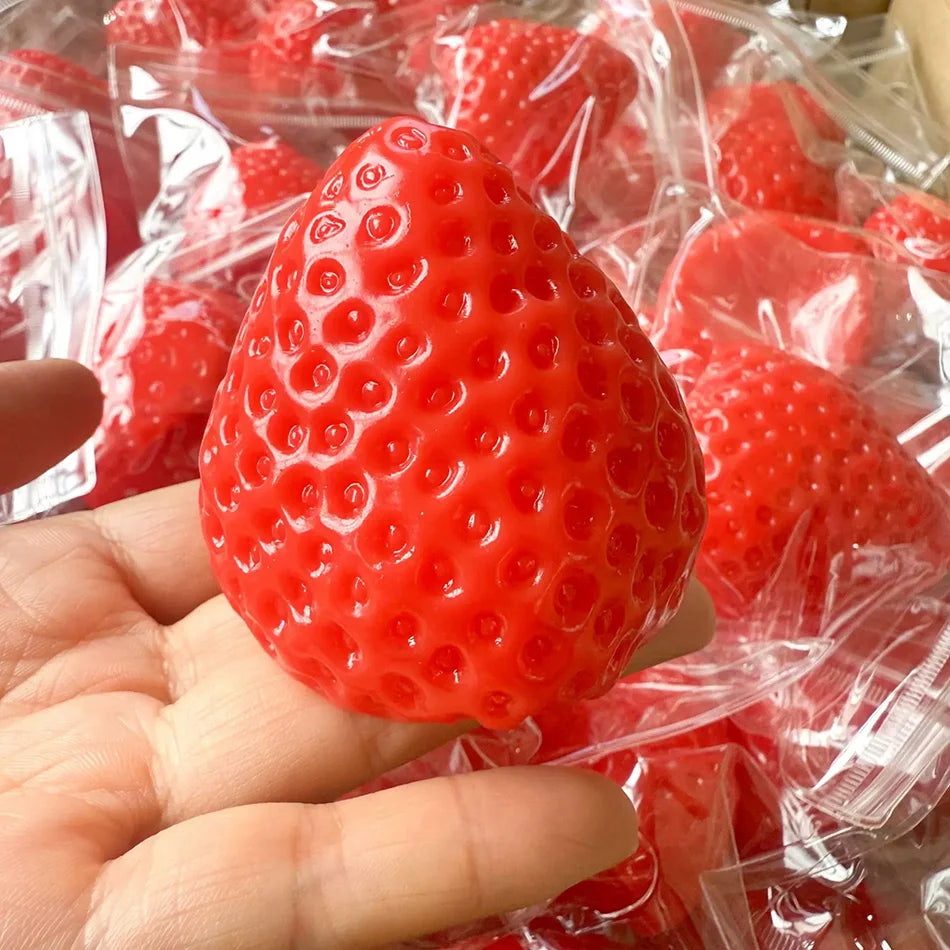 *Strawberry Taba Squishy Fidget Toy - Slow Rebound Stress Relief Toy for Kids, Adults, Office & Party Favors - Squeeze Gift