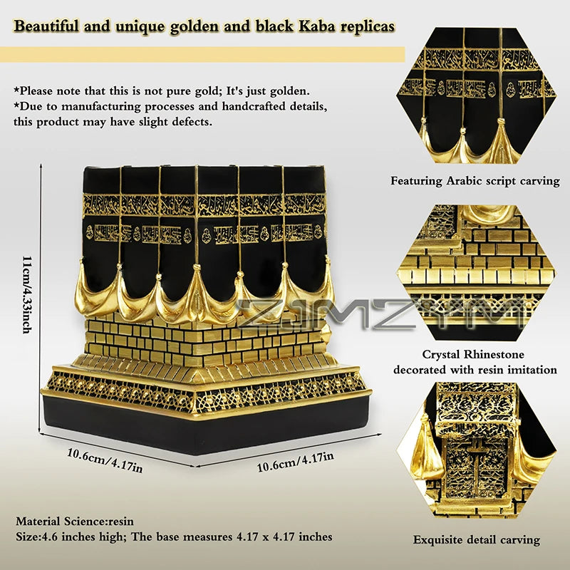 Kaaba Replica Model Islamic Muslim Turkish Ramadan Eid Islamic Gifts Home Decorations Imitation Metal Decoration