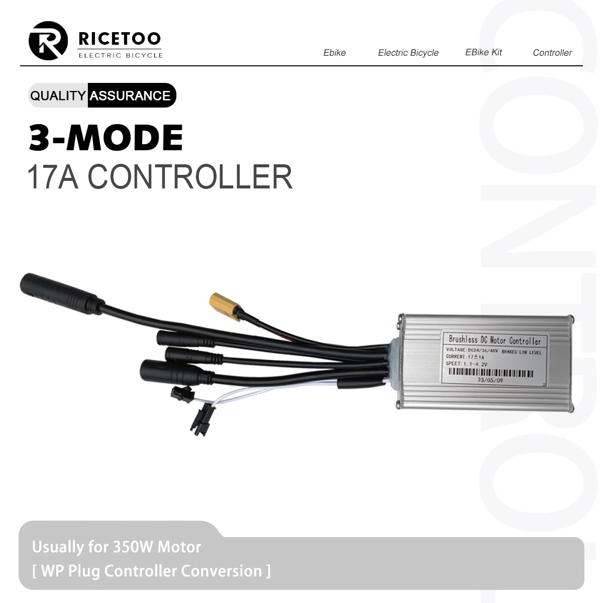 17A26A30A Ebike Brushless Motor Controller 350W/750W/1000W Sinewave Controller G51 LCD Display UART2 Protocol for Scooter E-Bike