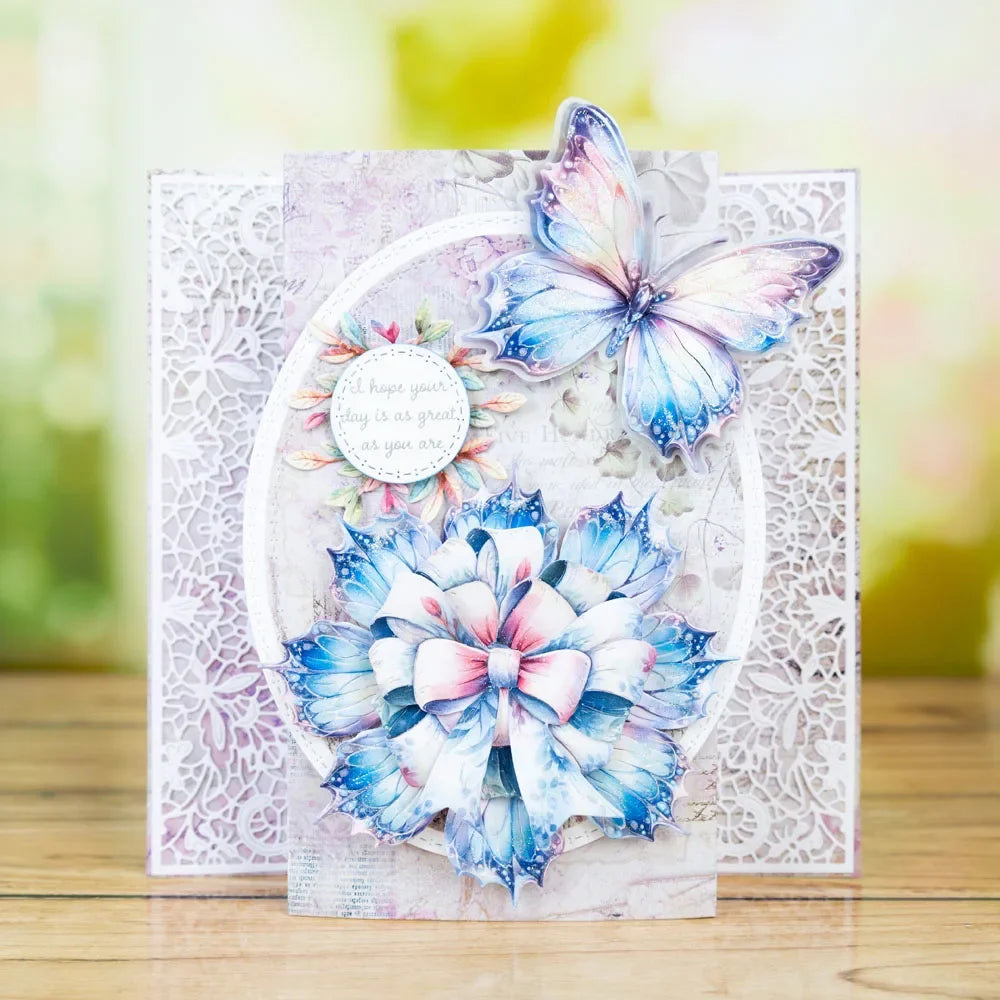 lanterns are decorated with flowers and grass Metal Cutting Frame Dies 2026 New Templates DIY Scrap booking Paper Making Crafts