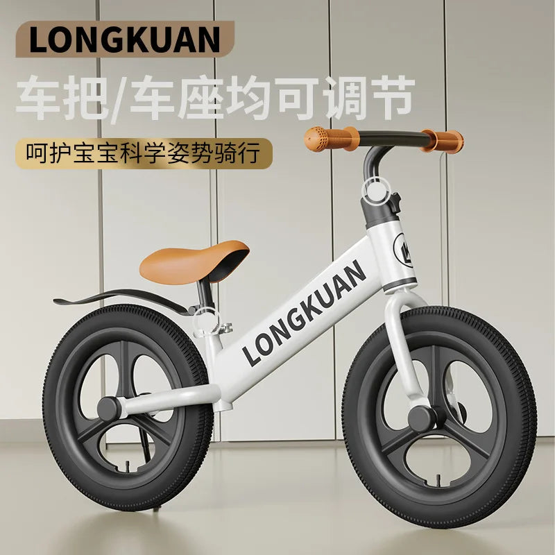 12 Inches Balance Bike High Carbon Steel Frame Adjustable Handlebar Adjustable Seat Two Wheeled Gliding Push Bike Outdoor Riding
