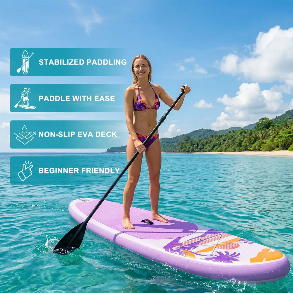 InnoExpo Inflatable Paddling Board Surf Sup Stand Up Paddling Board Non-Slip Water Sport Paddle Board 320*83*15 with Accessories