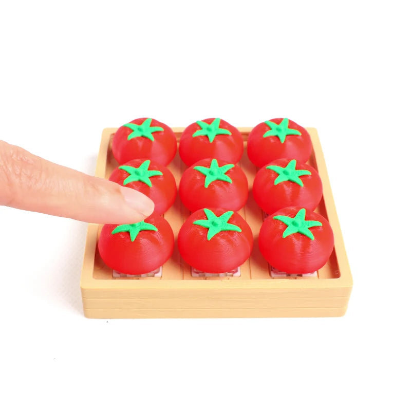 Novelty 9 Keys Fidget Clicker Simulated Tofu Press Buttons ASMR Stress Relief Fidget Toy Anti‑Stress Toy For Party Gift