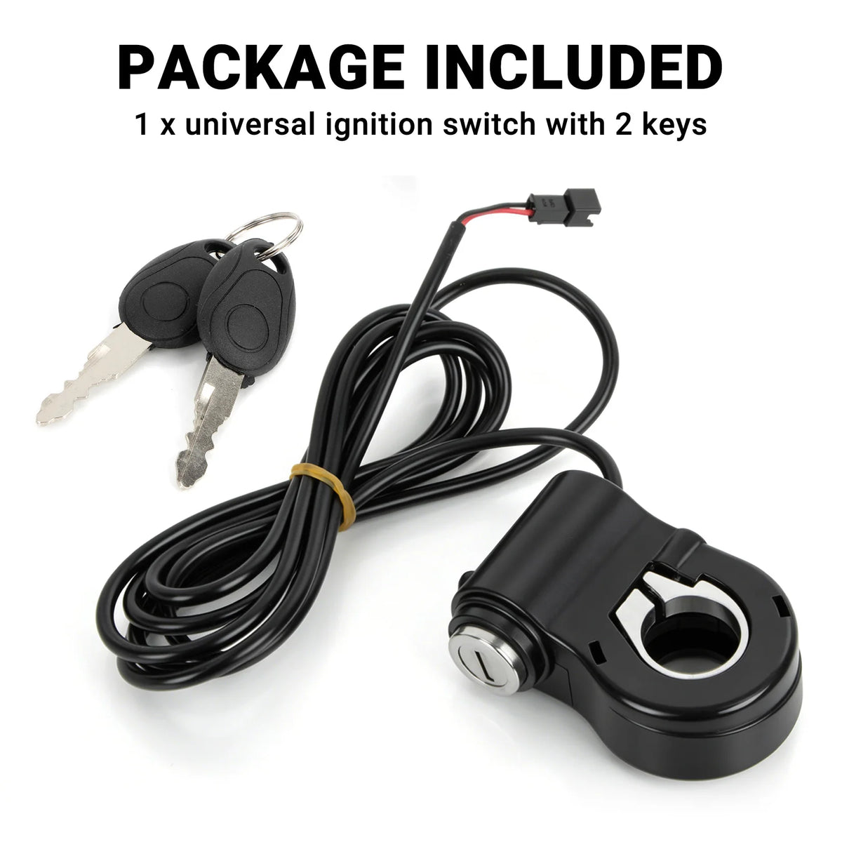12V-72V Ebike Key Ignition 2 Wires Ignition Lock Key Switch with 2 Key for Super 73 for Ridstar Q20 Electric E-Scooter Universal