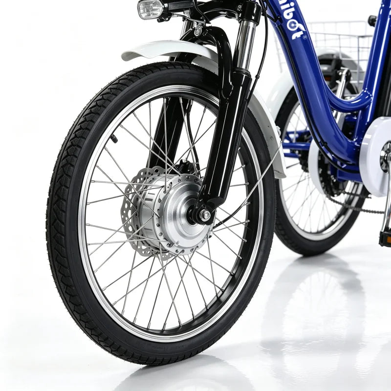20inch 3 Wheels Electric Bike For Adults 350W 48V 7 Speed Cargo Electric Tricycle For Elderly People Removable Battery
