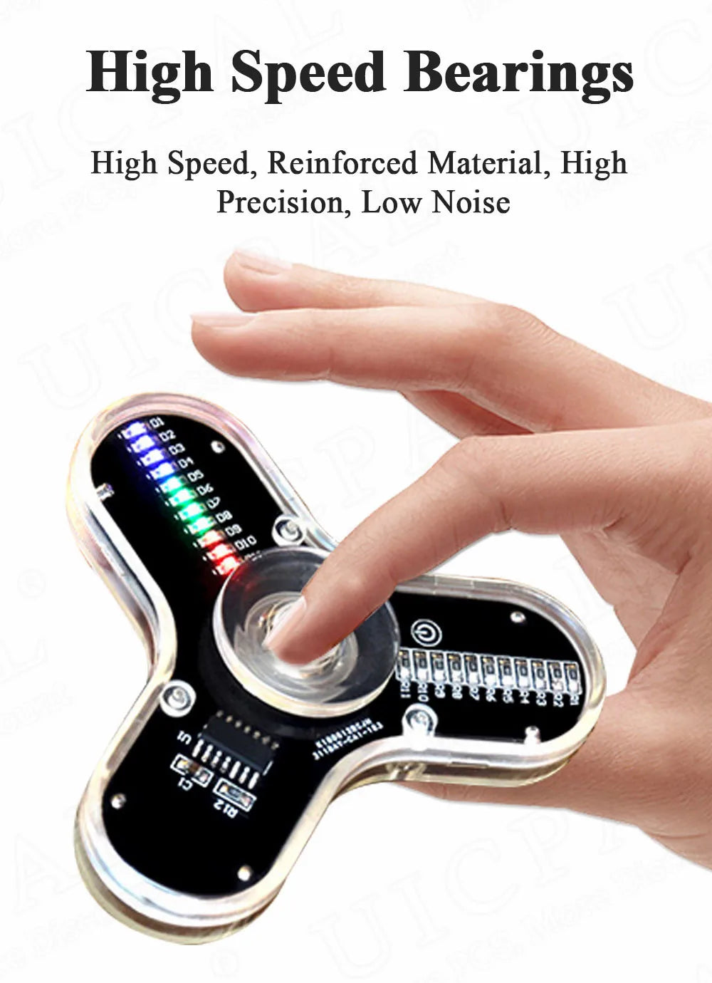 DIY Fidget Top Kit Fingertip Gyros with LED Manufacture Soldering Learning Welding Diy Electronic Kit