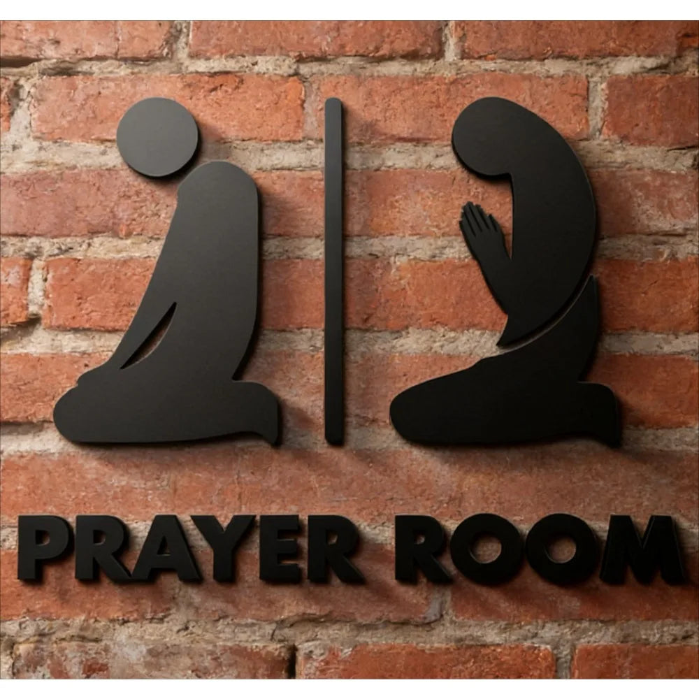 3D Acrylic Islamic Wall Art - Self-Adhesive Mosque Decor, Prayer Sign for Home Restaurant, Holiday Gift