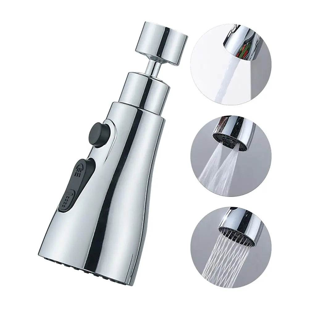 3 In 1 Kitchen Faucet Extender Universal 360° Rotate Pull Out Kitchen Tap Multi-mode Strong Flushing Booster Kitchen Accessories