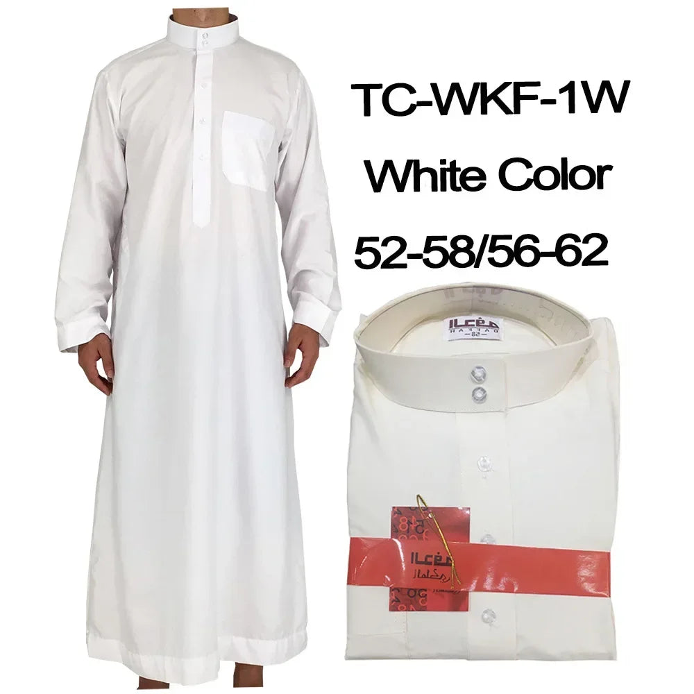 Islamic Clothing Men Solid Long Sleeve Loose Muslim Male Saudi Arabia Pakistan Kurta Muslim Costumes Muslim Dress Kaftan Thobe
