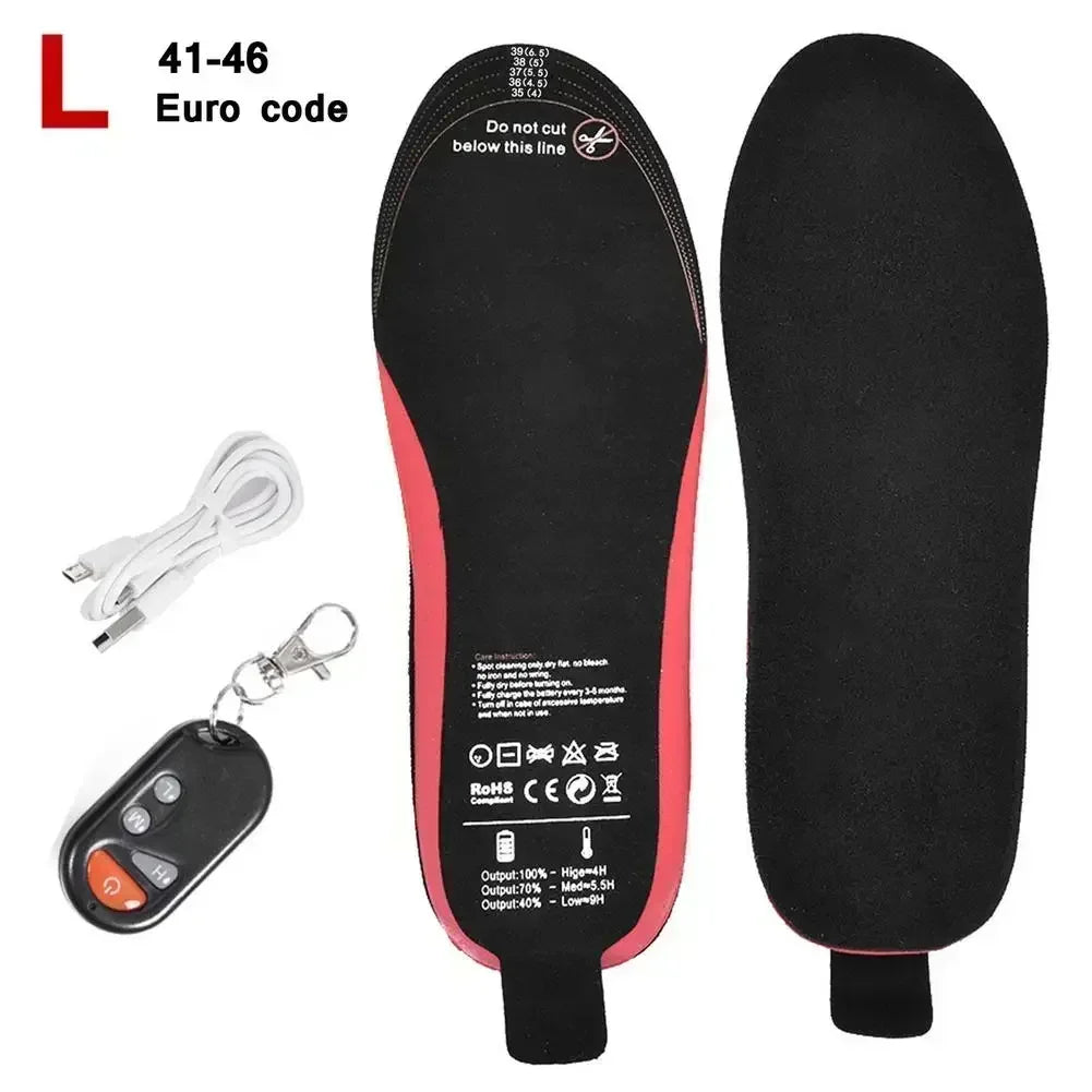 Remote Control Rechargeable Heating Insoles 2100Mah Winter Warm Foot Warmer Can Cut Shoes Pad for Camping Skiing Outdoor