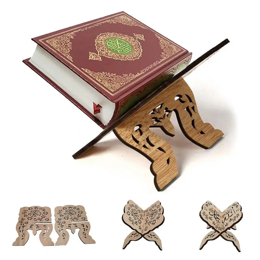 Wooden Islamic Middle Eastern Foldable Quran Stand Ramadan Muslim Eid DIY Home Storage Display Reading Prayer Table Decoration