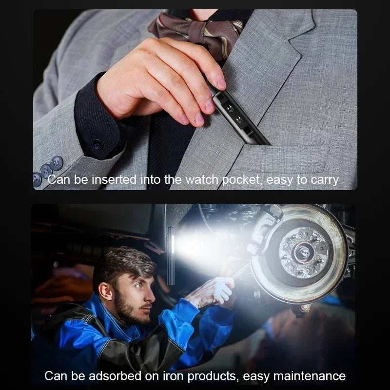 KDULIT 4 in 1 Multifunctional LED Pen Flashlight Built in 800mah Battery USB Rechargeable with Magnetism Work Repair Lantern