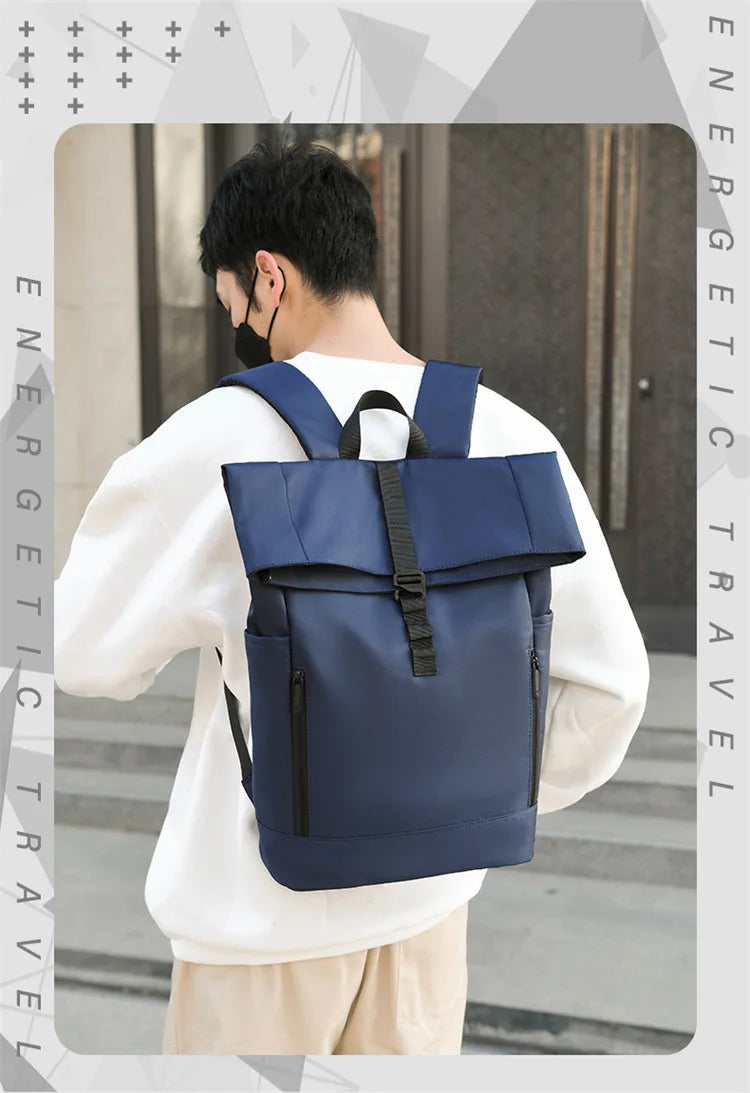 Europa und die Vereinigten Staaten: Neuer Roll-Top-Rucksack für Herren, Business- und Freizeitrucksack mit Rollverschluss.