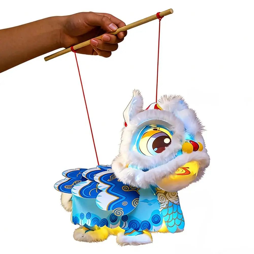 2026 Year of the Horse Chinese New Year Lion Dance Lantern DIY Kit Waterproof Light Up Handheld Toy LED Copper Festive Craft
