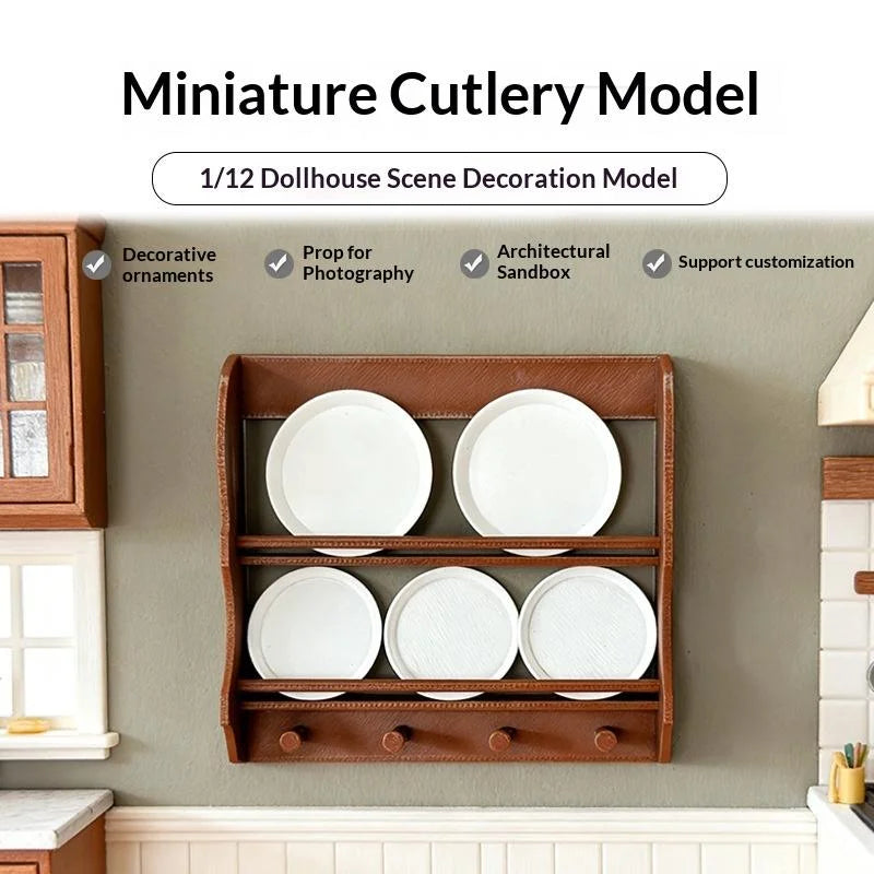 Dollhouse Mini Kitchen Utensils Tableware Set Dollhouse Simulation Cookware Toys Dollhouse Kitchen Scene Decor Pretend Play Toy