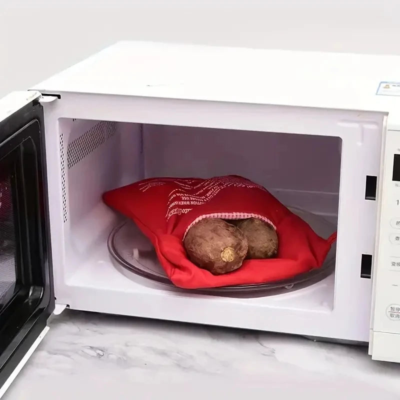 Kitchen Supplies Microwave Potato Bag Baked Potato Bag Red Pouch Cooking in Just 4 Minutes Cooker Bag Potato Bags Kitchen Tools